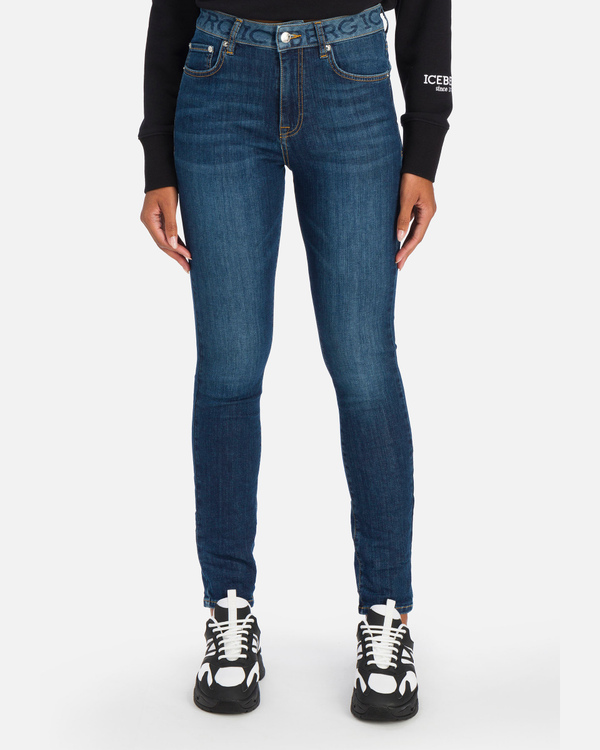 Jeans da donna skinny con logo Iceberg laserato - Iceberg - Official Website