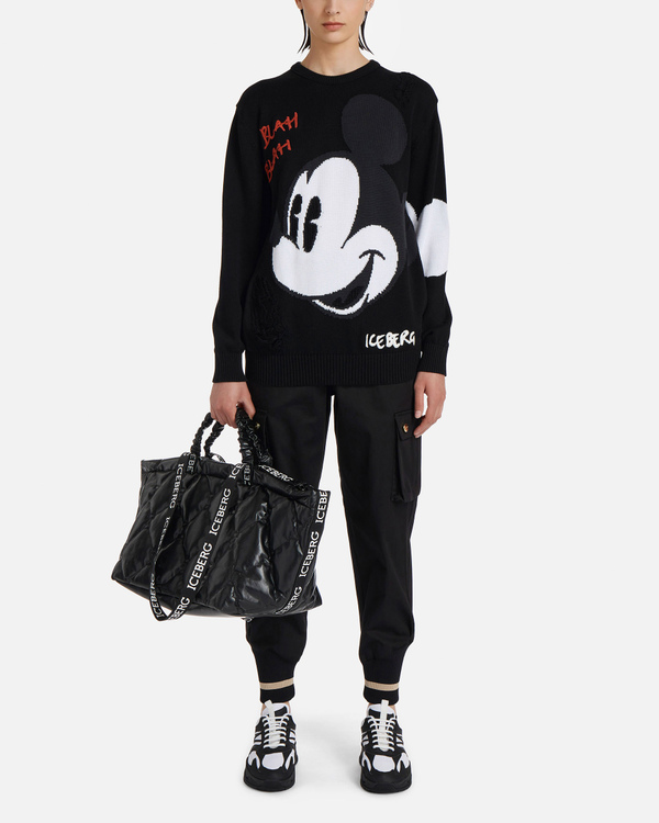 Black Iceberg sweater with large Mickey Mouse - Iceberg - Official Website