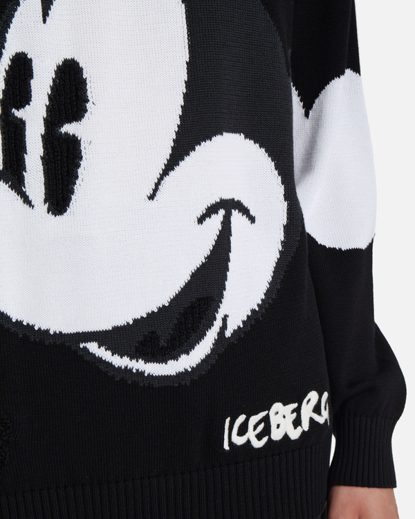 Black Iceberg sweater with large Mickey Mouse - Iceberg - Official Website