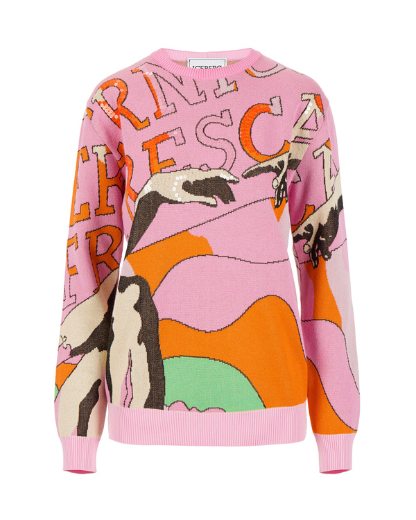 Pink multicolour Iceberg sweater with Michelangelo detail - Iceberg - Official Website