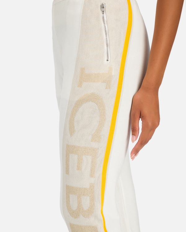 Pantaloni sportivi da donna bianchi con fascia logata - Iceberg - Official Website