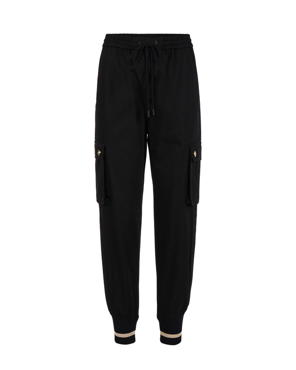 Black Iceberg sport pants with black ankle cuff - Iceberg - Official Website