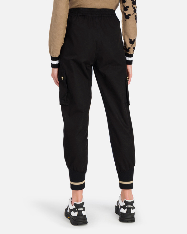 Black Iceberg sport pants with black ankle cuff - Iceberg - Official Website