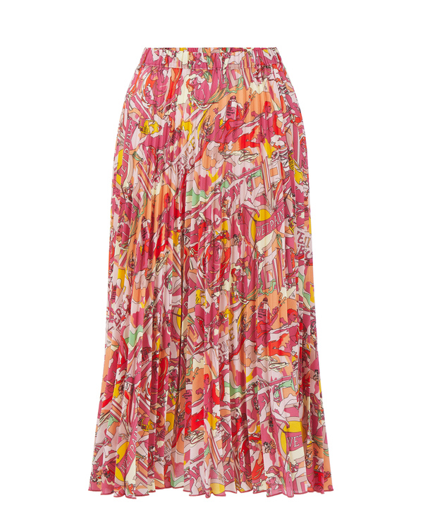 Iceberg pink multicolor pleated skirt with Michelangelo detail - Iceberg - Official Website