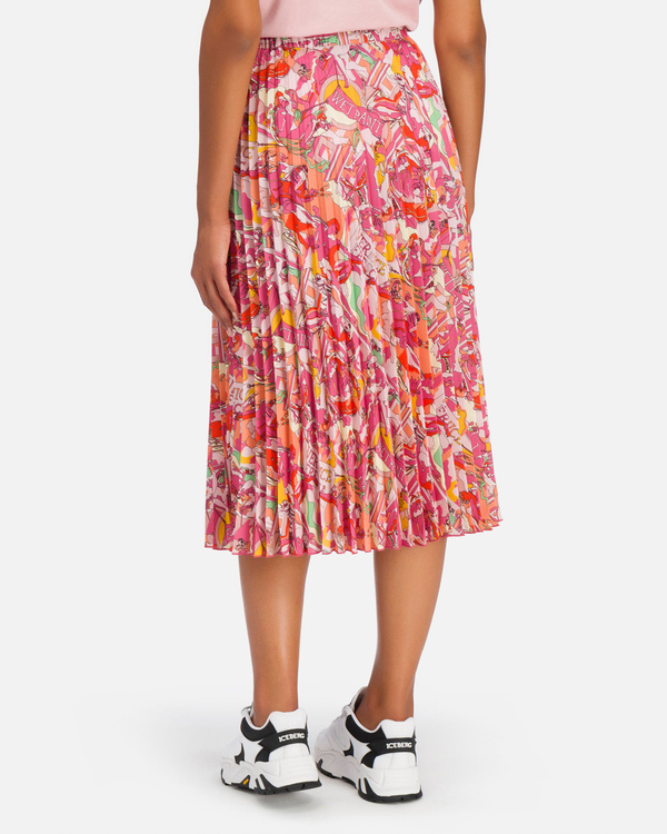 Iceberg pink multicolor pleated skirt with Michelangelo detail - Iceberg - Official Website
