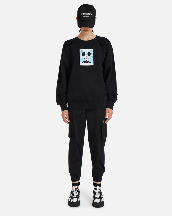 Black Iceberg sweater with Mickey Mouse polaroid - Iceberg - Official Website