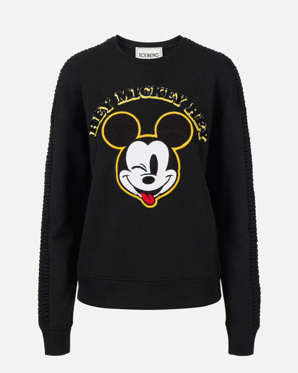 Black Iceberg sweatshirt with Mickey Mouse face - Iceberg - Official Website