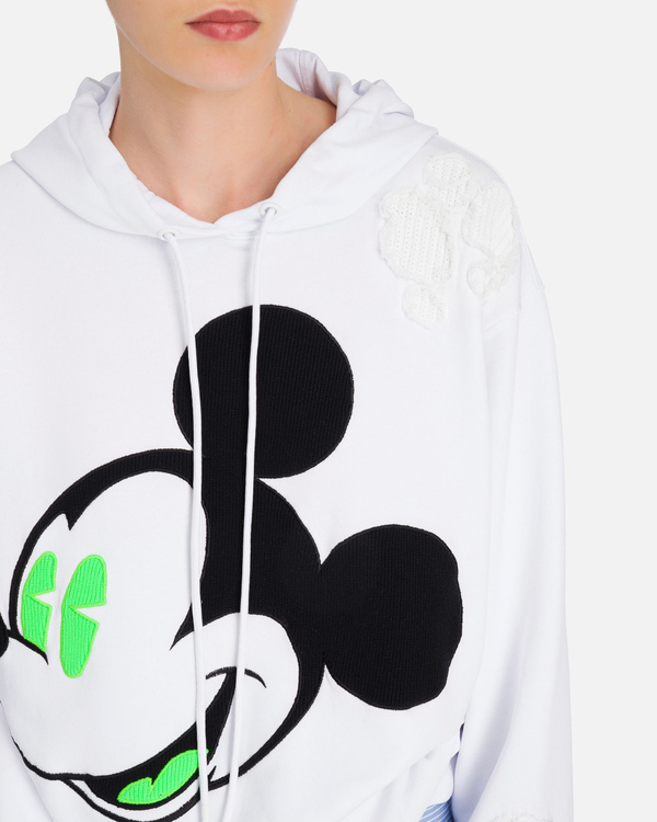 White Iceberg hooded sweatshirt with fluro-green detail Mickey Mouse - Iceberg - Official Website