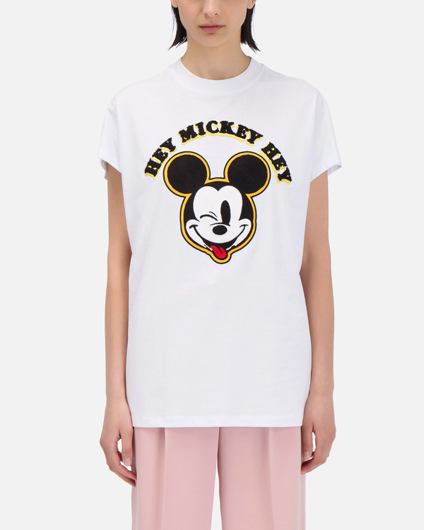 White Iceberg T-shirt with Mickey Mouse face - Iceberg - Official Website