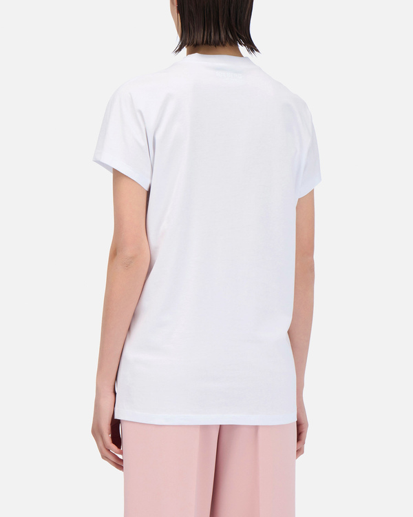 T-shirt bianca da donna con ricamo Mickey Mouse - Iceberg - Official Website