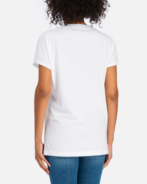 T-shirt bianca da donna con applicazione Mickey Mouse - Iceberg - Official Website