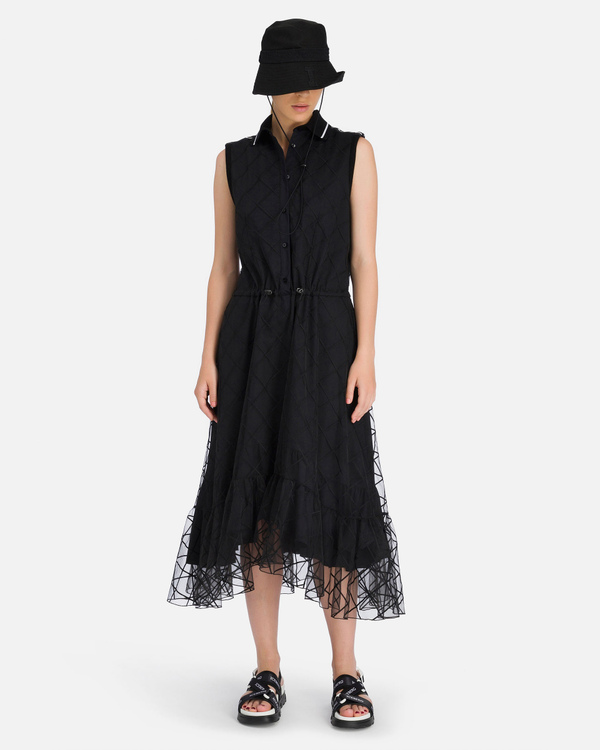 Black Iceberg dress with chiffon mesh overlay - Iceberg - Official Website