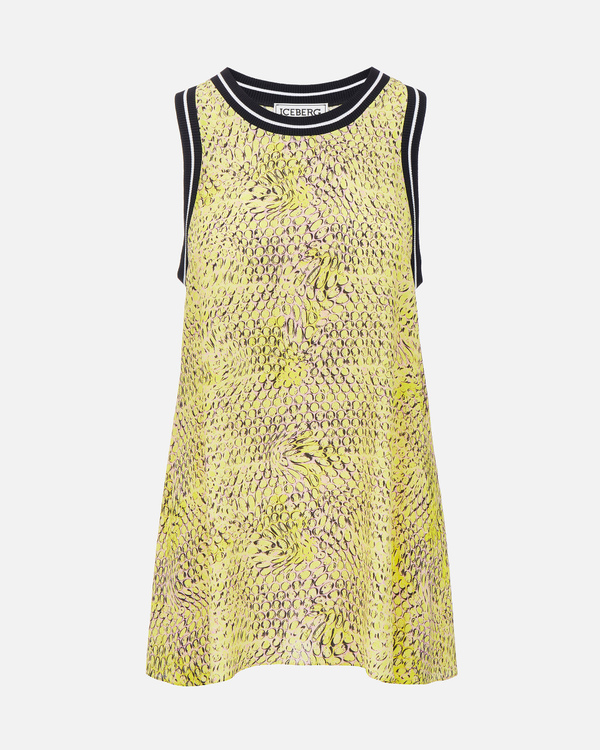 Iceberg loose fit sleeveless top in yellow snake print - Iceberg - Official Website
