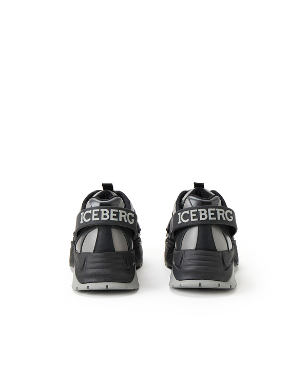 Men's black and grey twin lace-up trainers - Iceberg - Official Website