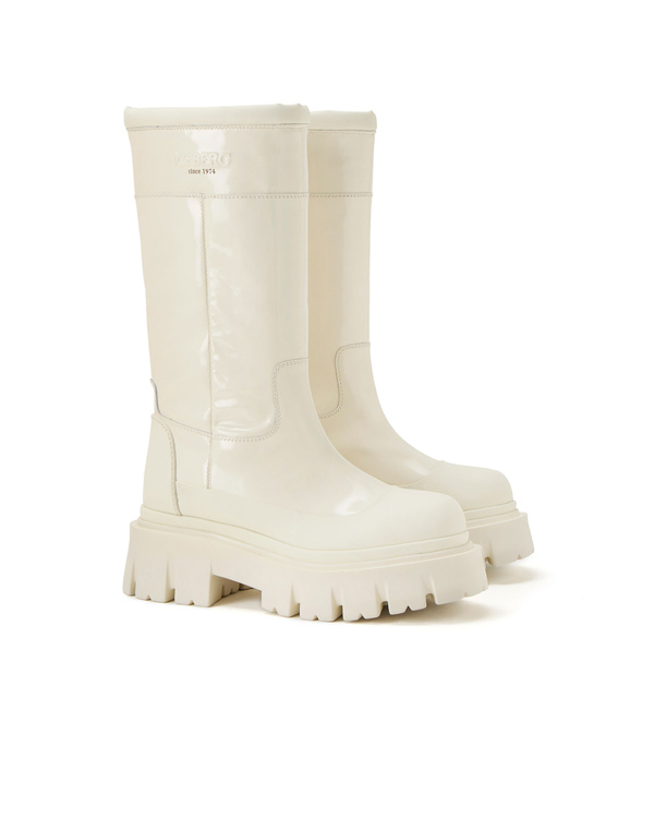 Women's white chunky style combat boots - Iceberg - Official Website