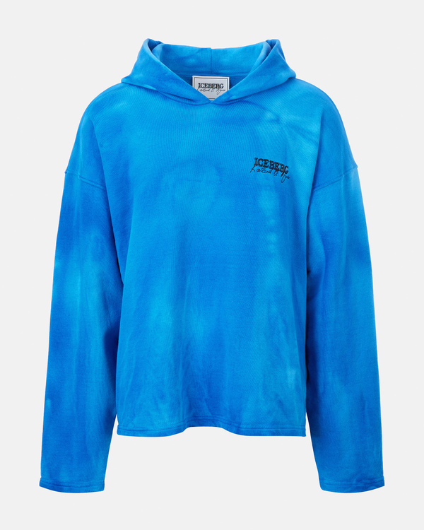 Men's embroidered blue KAILAND O. MORRIS cloud-effect dyed hoodie - Iceberg - Official Website