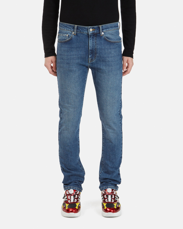 Men's blue skinny fit jeans with Iceberg Rock's Peanuts graphic - Iceberg - Official Website
