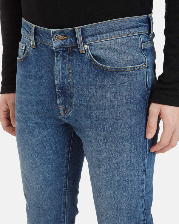 Men's blue skinny fit jeans with Iceberg Rock's Peanuts graphic - Iceberg - Official Website