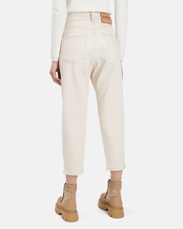 Women's white jeans with overboy fit - Iceberg - Official Website