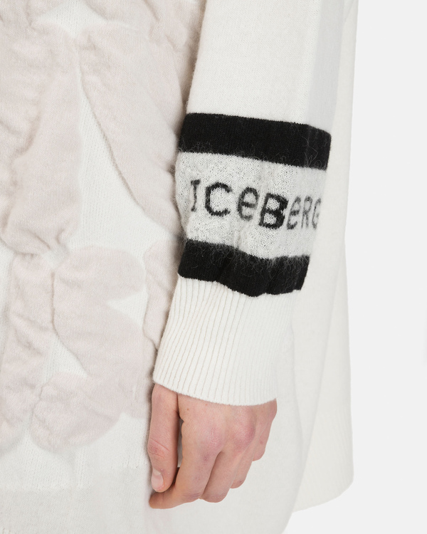 Women's oversized cream mini knit dress - Iceberg - Official Website