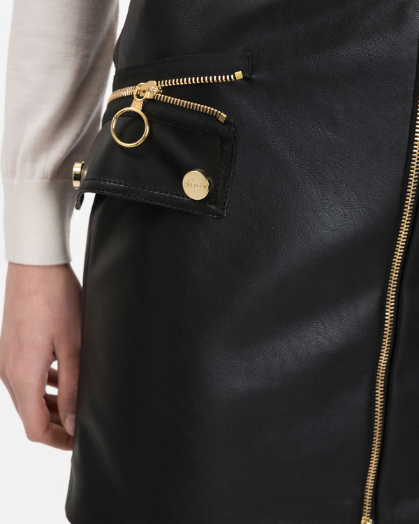 Women's black faux leather mini skirt - Iceberg - Official Website