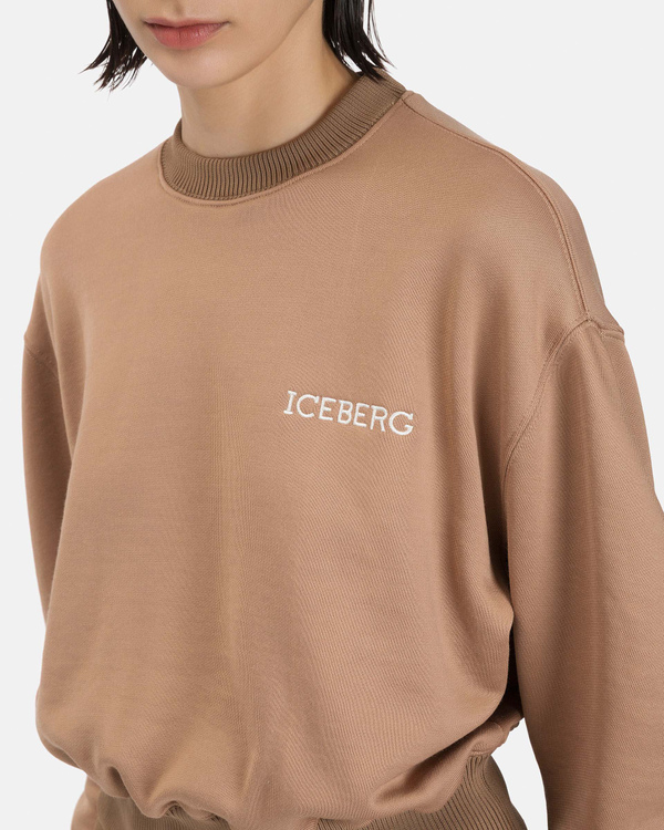 Women's camel crop sweatshirt - Iceberg - Official Website