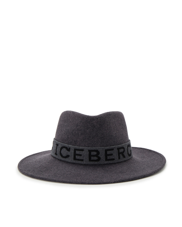 Women's grey felt hat with logo - Iceberg - Official Website