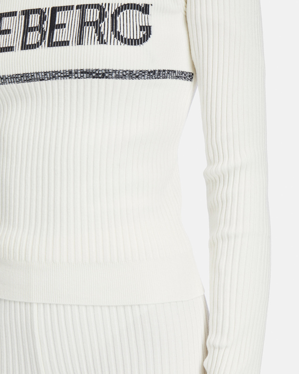 Turtleneck sweater with the Iceberg logo in ivory - Iceberg - Official Website