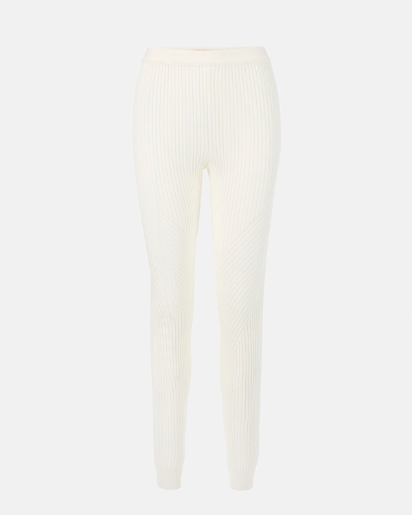 Women's white ribbed stretch rayon leggings - Iceberg - Official Website