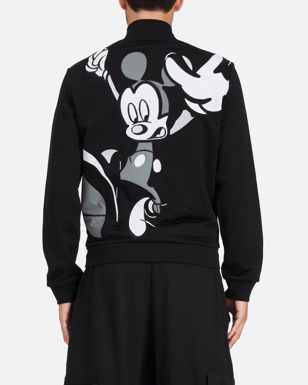 Black zipped Iceberg sweatshirt with B&W Mickey Mouse - Iceberg - Official Website