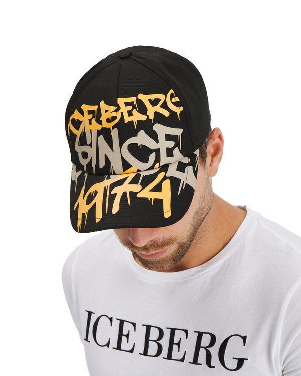 Black Iceberg baseball cap with graffiti logo - Iceberg - Official Website