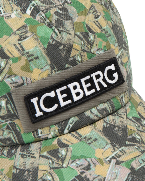 Green multicolor Iceberg baseball cap with tubes of paint print - Iceberg - Official Website