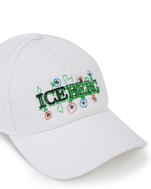 Men's white baseball cap with Blurry flowers logo - Iceberg - Official Website