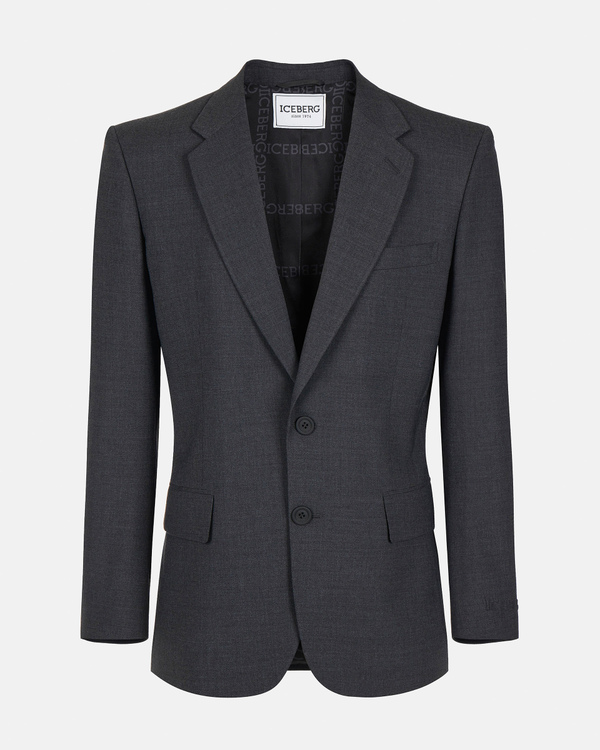 Men's anthracite cool wool lined jacket - Iceberg - Official Website
