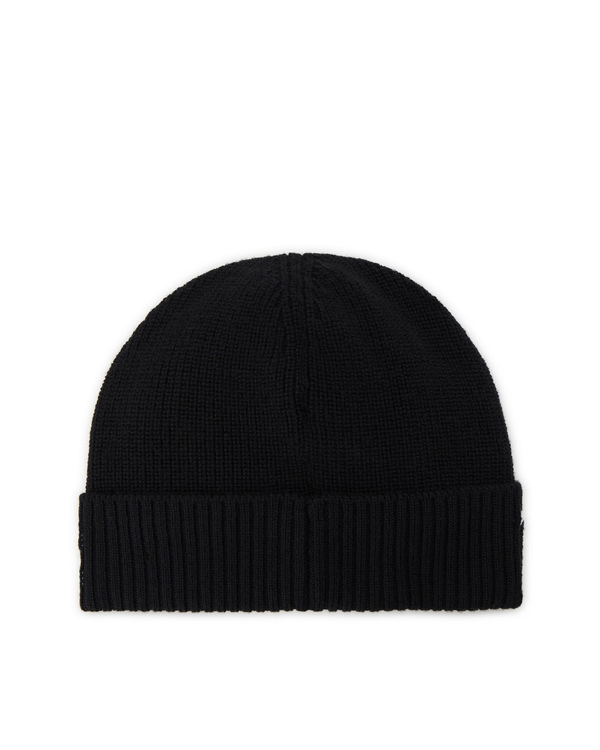 Men's black wool hat with contrasting logo - Iceberg - Official Website