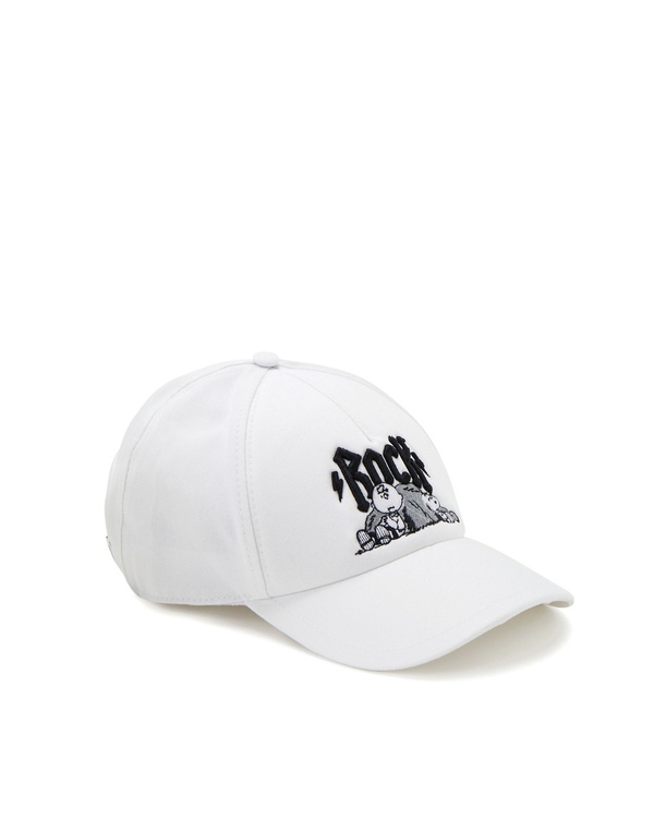 Men's white adjustable baseball cap with contrasting logo - Iceberg - Official Website