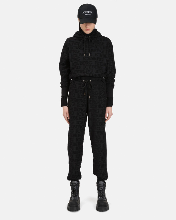 Women's black cropped hoodie - Iceberg - Official Website