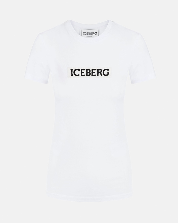 Women's basic white T-shirt with logo - Iceberg - Official Website