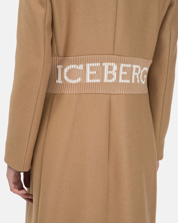 Women's hazelnut wool coat - Iceberg - Official Website