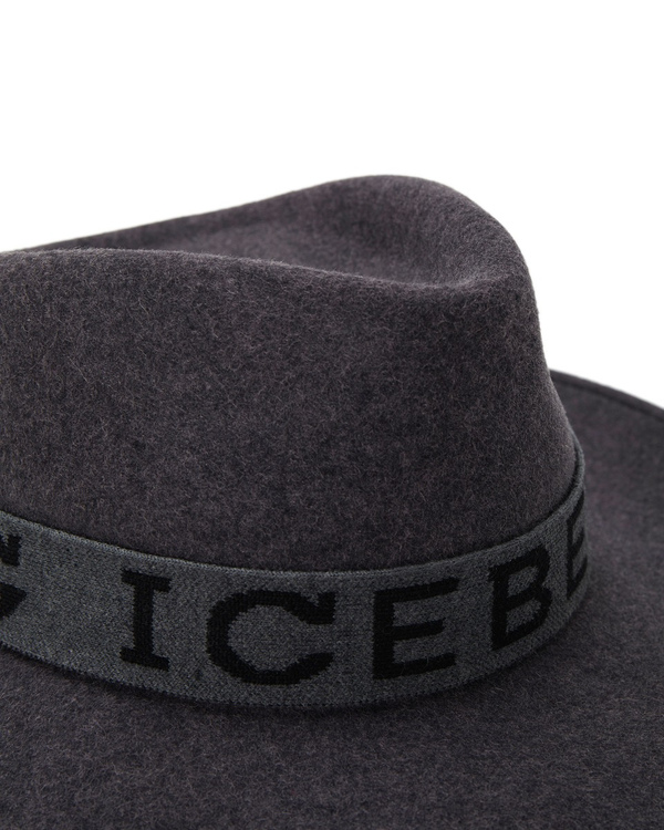 Women's grey felt hat with logo - Iceberg - Official Website