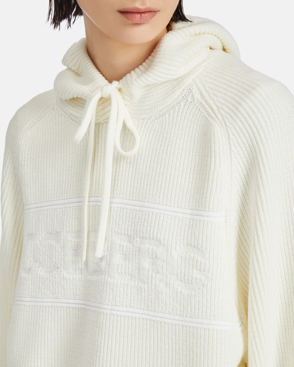 Cream hooded sweatshirt with 3d Iceberg logo - Iceberg - Official Website