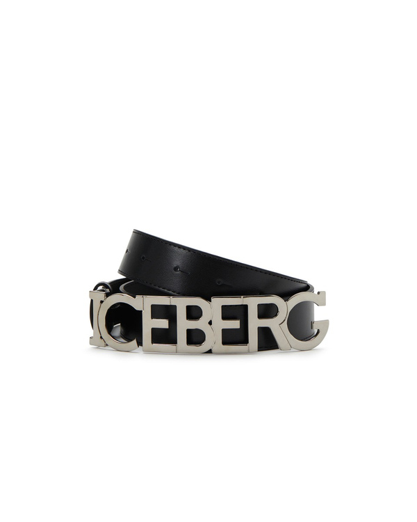 Men's black belt with Iceberg logo buckle - Iceberg - Official Website