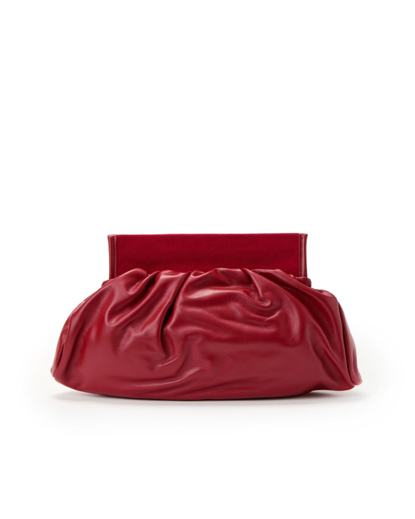Red calfskin leather clutch with shoulder strap - Iceberg - Official Website