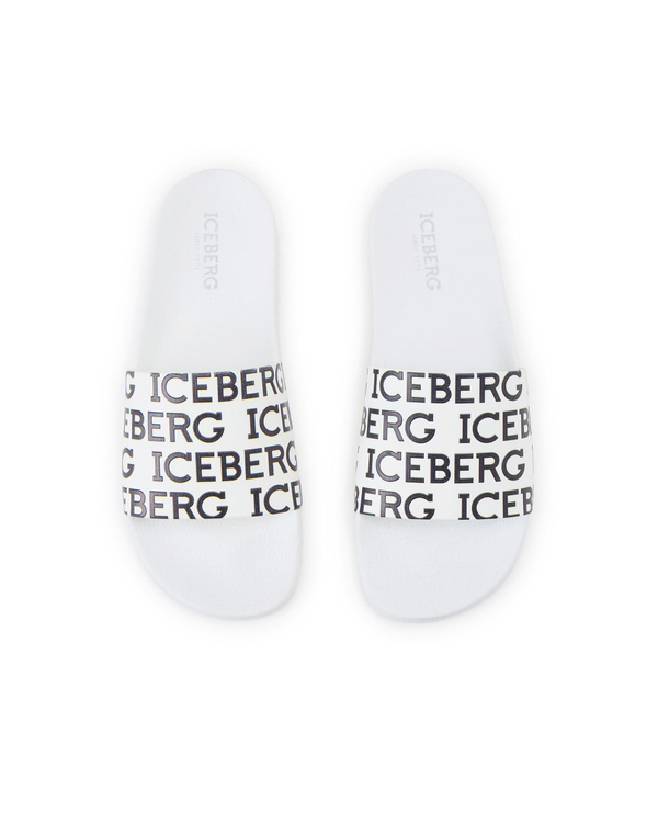 Men's Iceberg White Pool Slides - Iceberg - Official Website