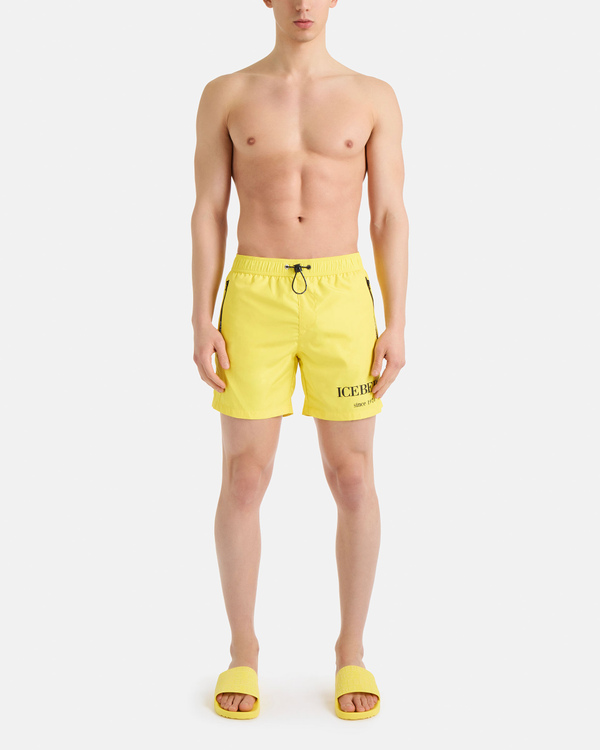 Yellow heritage logo swim shorts - Iceberg - Official Website