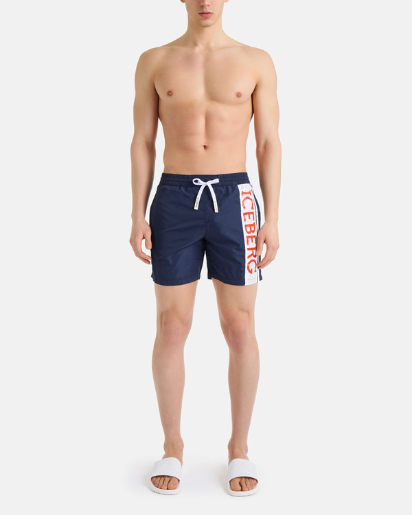 Colourblock logo swim shorts - Iceberg - Official Website