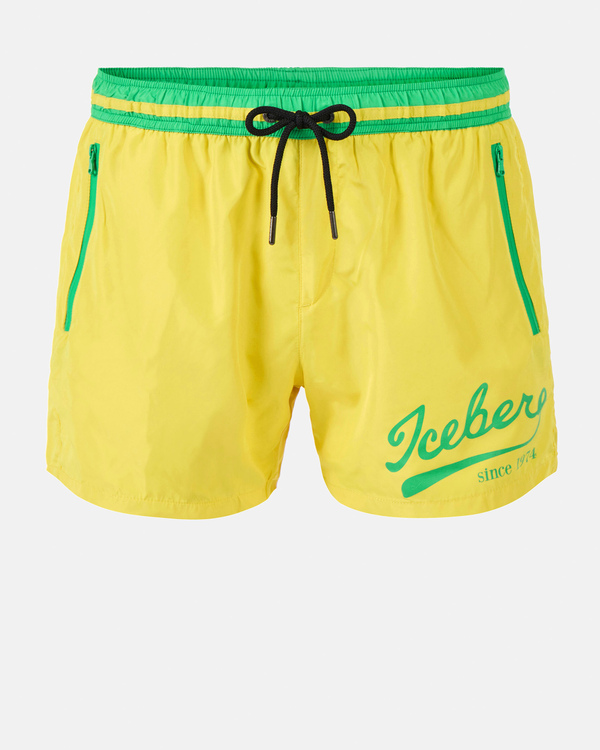Yellow baseball logo swim shorts - Iceberg - Official Website