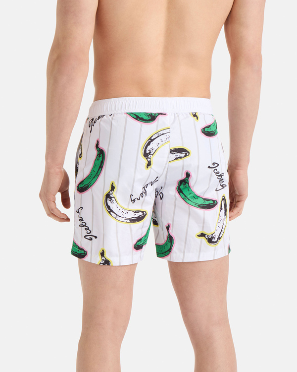 White banana print swim shorts - Iceberg - Official Website