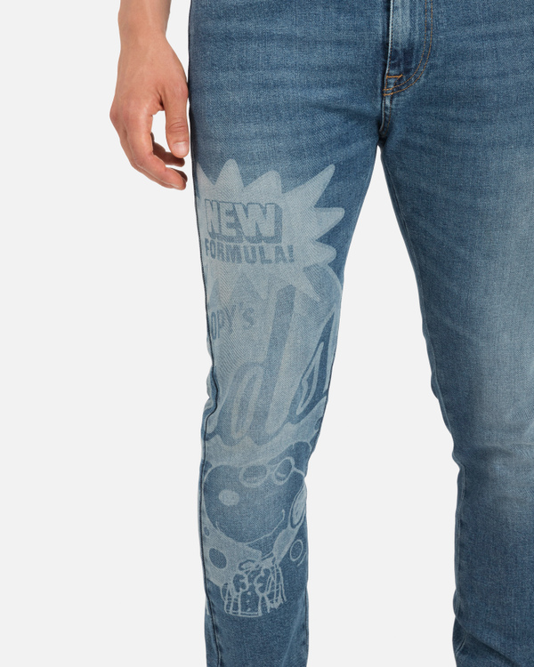 Snoopy's Suds jeans in blue denim - Iceberg - Official Website