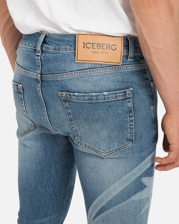 Snoopy's Suds jeans in blue denim - Iceberg - Official Website